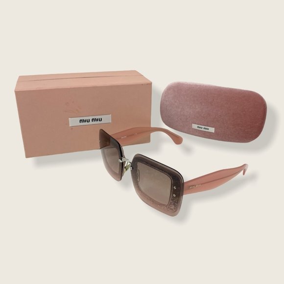 Miu Miu Accessories - Miu Miu Sunglasses Pink Tinted Glitter Rims
